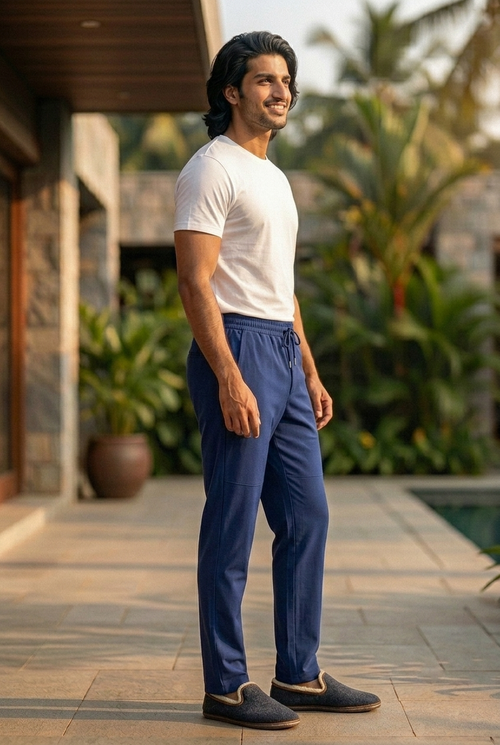 Elegant - Mens Athleisure Pant Dark Navy