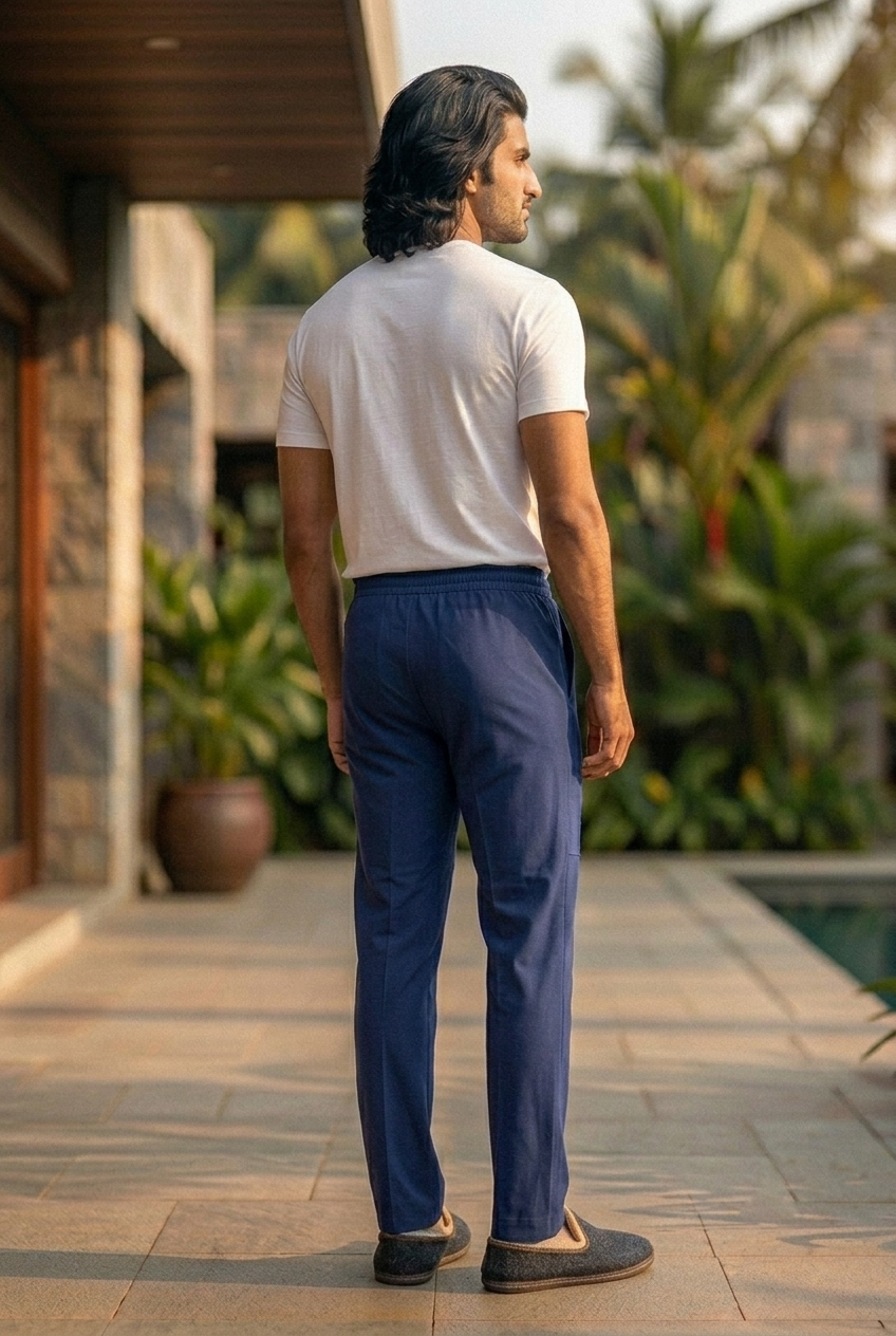 Elegant - Mens Athleisure Pant Dark Navy