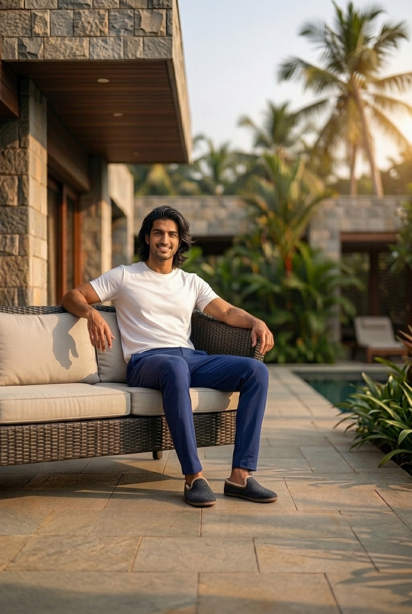 Elegant - Mens Athleisure Pant Dark Navy