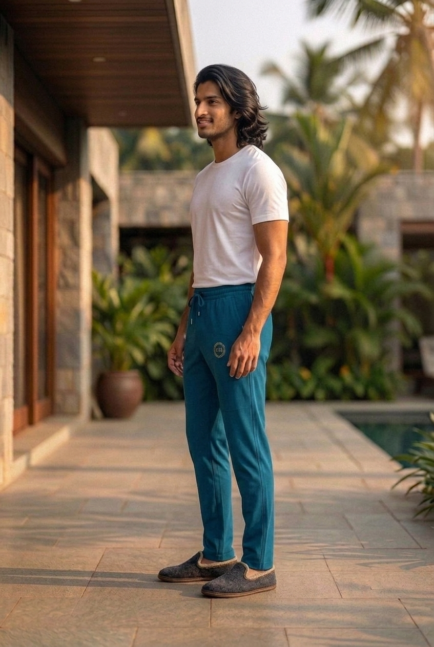 Elegant - Mens Athleisure Pant Teal