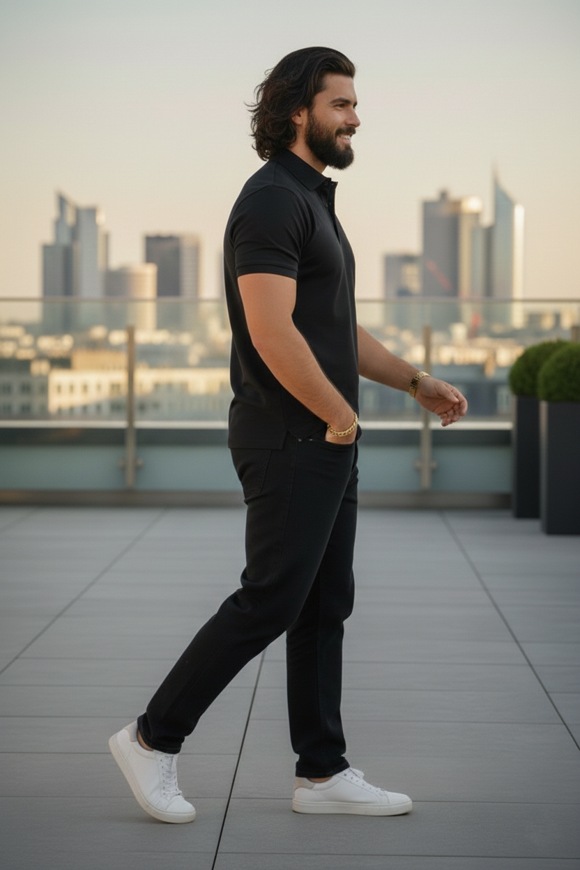 Elegant - Mens Polo shirt Black