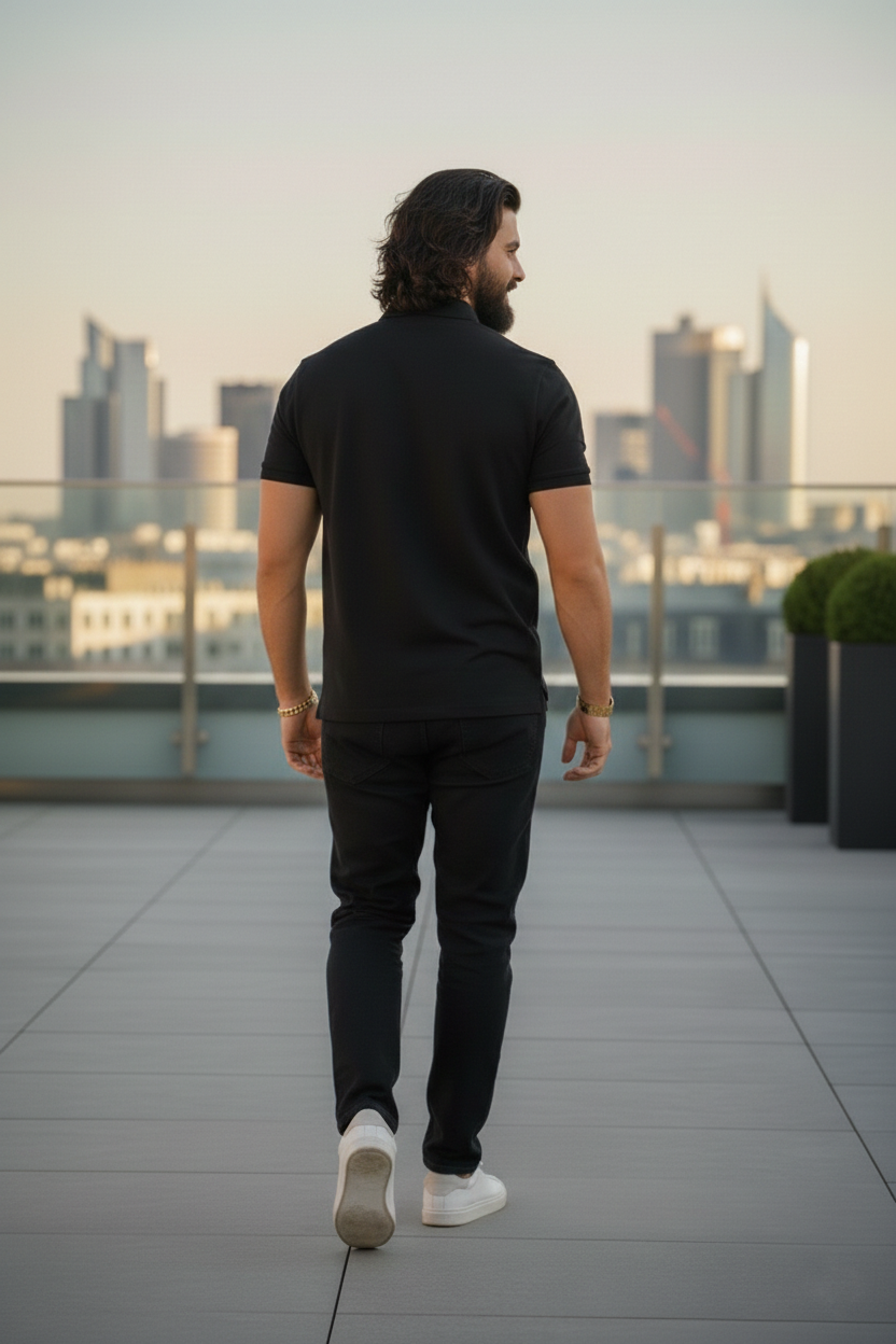 Elegant - Mens Polo shirt Black
