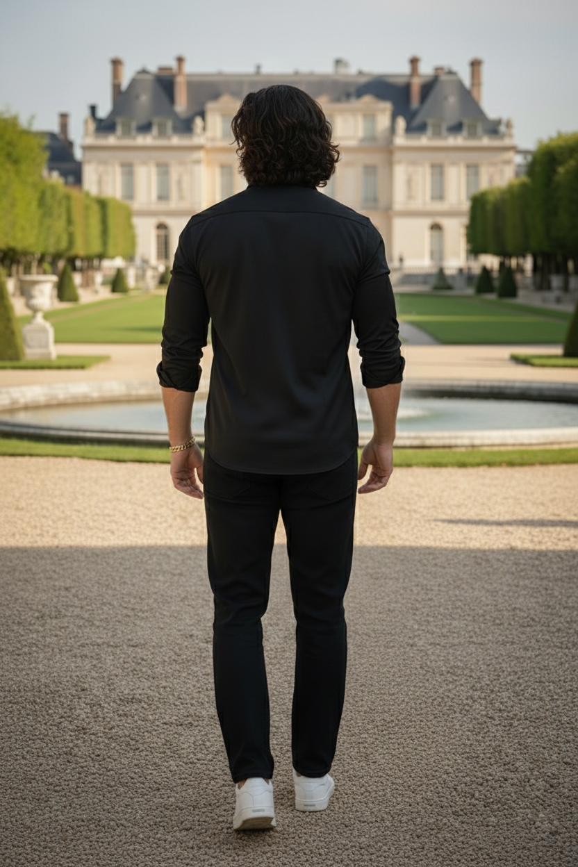 Elegant - Mens Casual Shirt Black