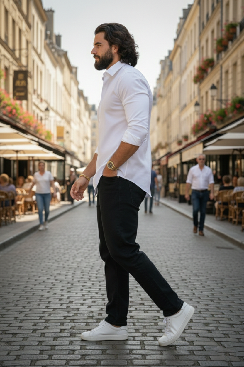 Elegant - Mens Casual Shirt White