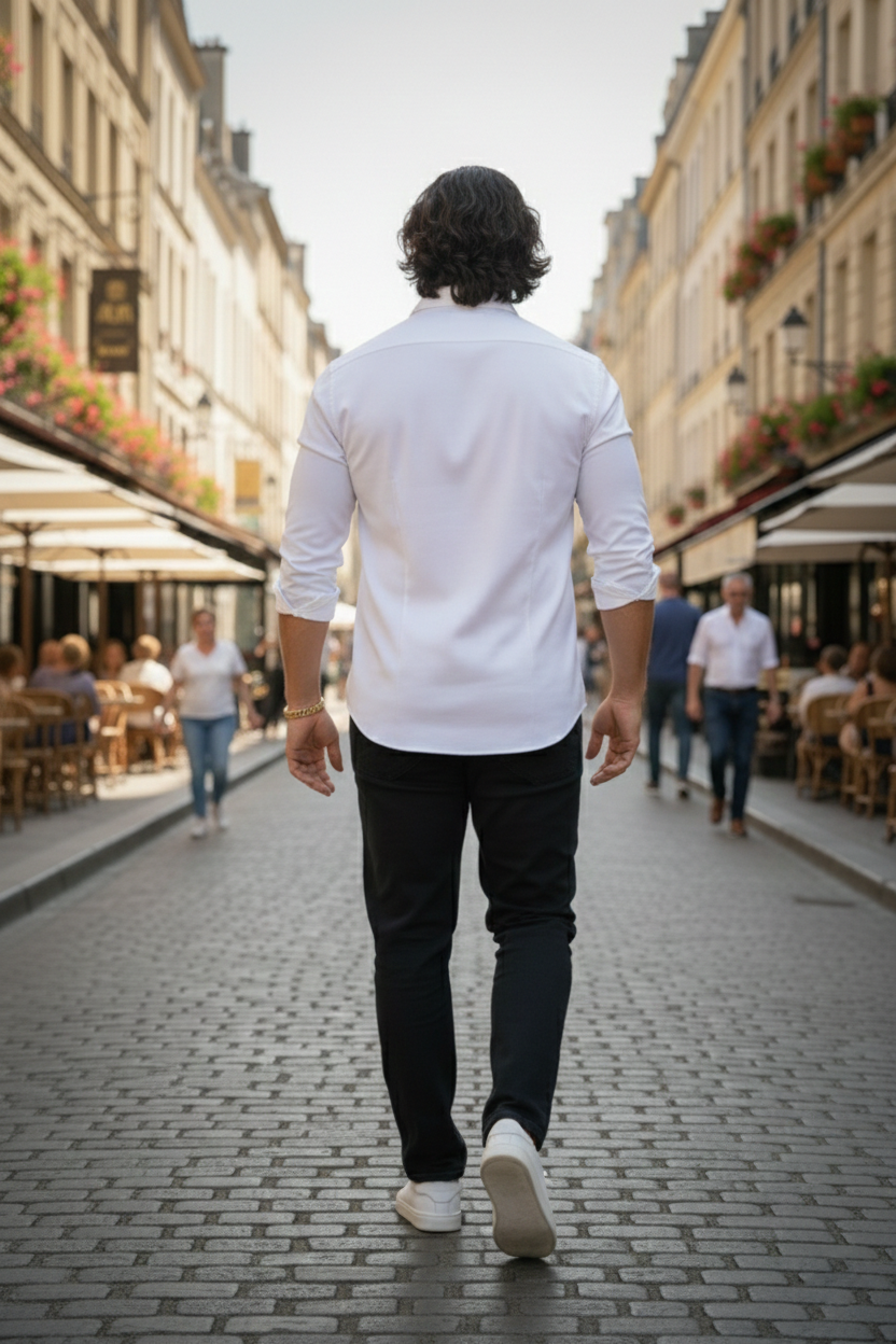 Elegant - Mens Casual Shirt White