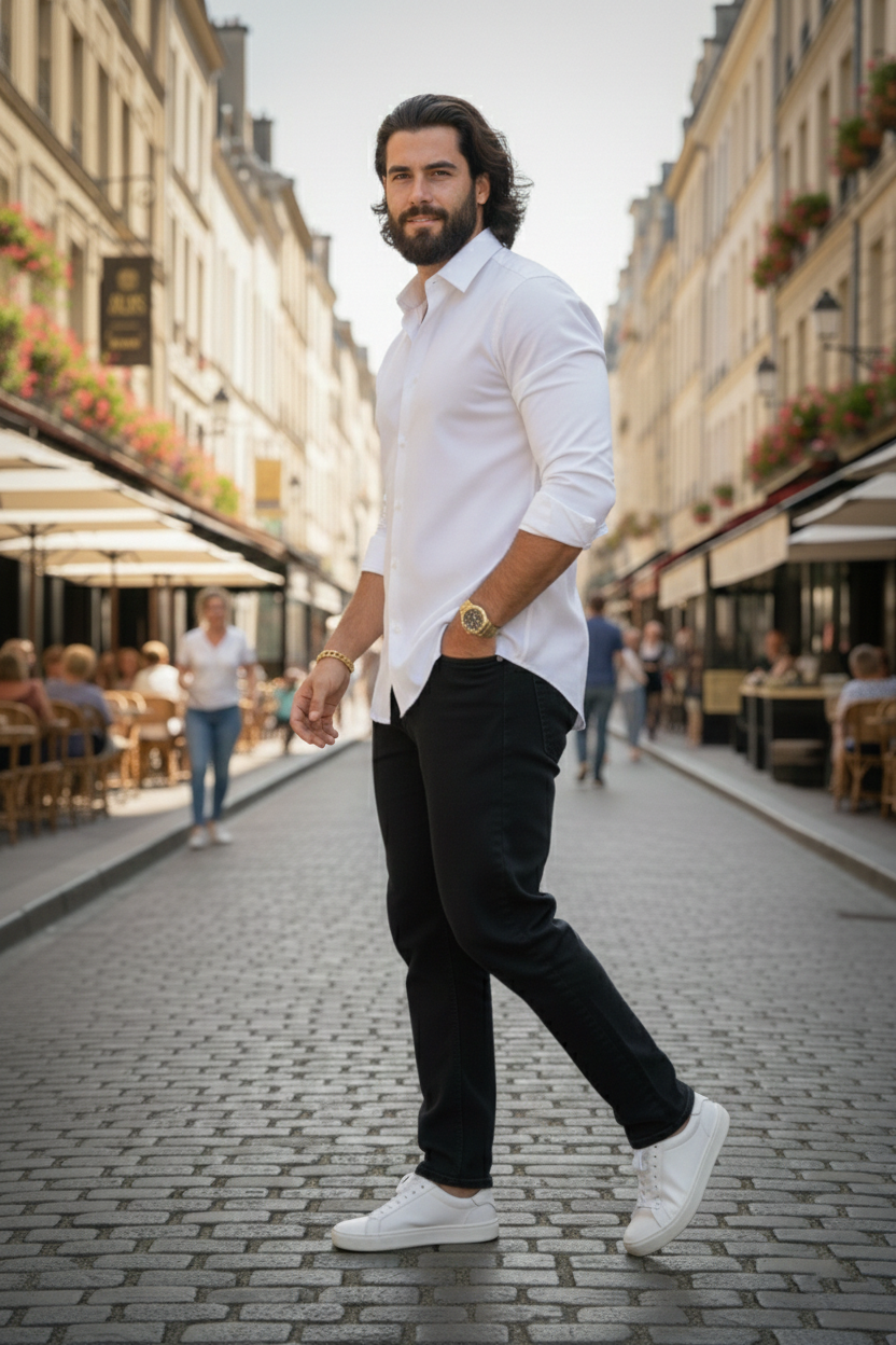 Elegant - Mens Casual Shirt White