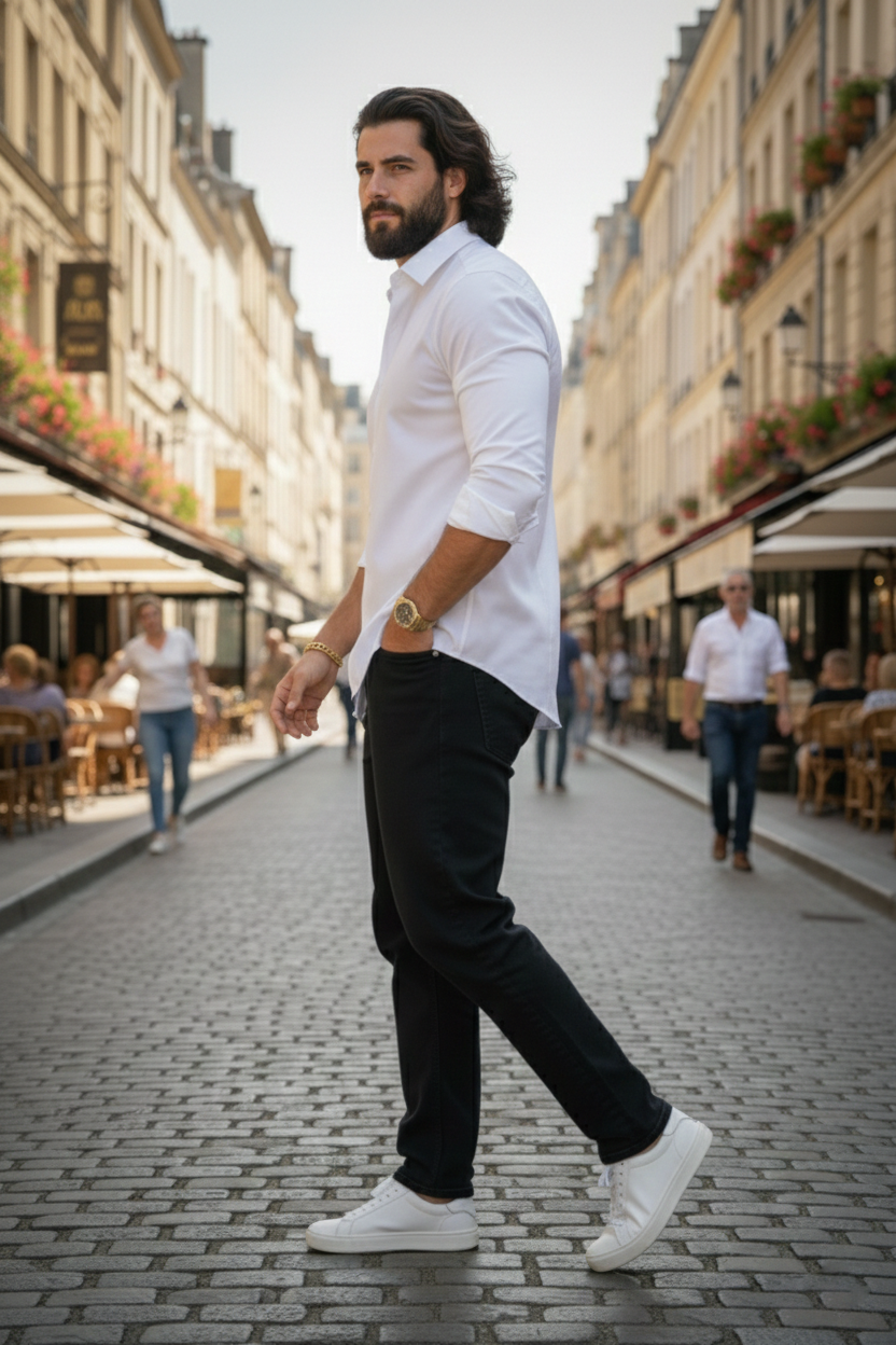 Elegant - Mens Casual Shirt White