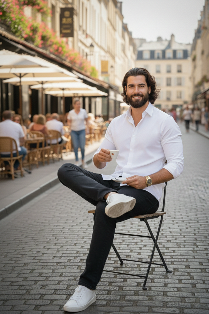 Elegant - Mens Casual Shirt White