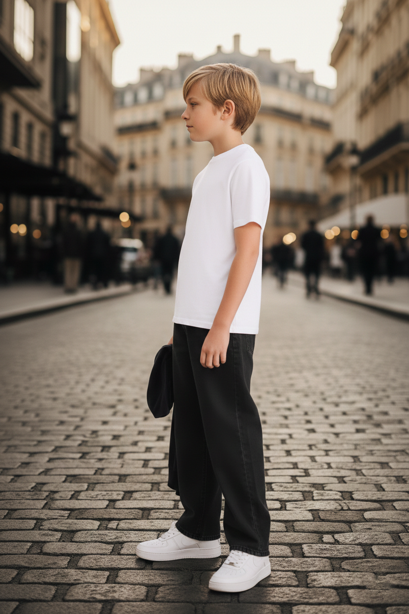 Elegant - Kids Baggy Jeans Black