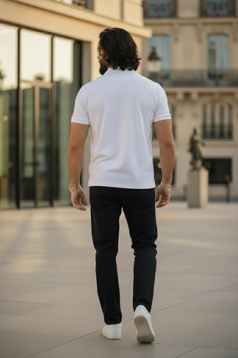 Elegant - Mens Polo Shirt White