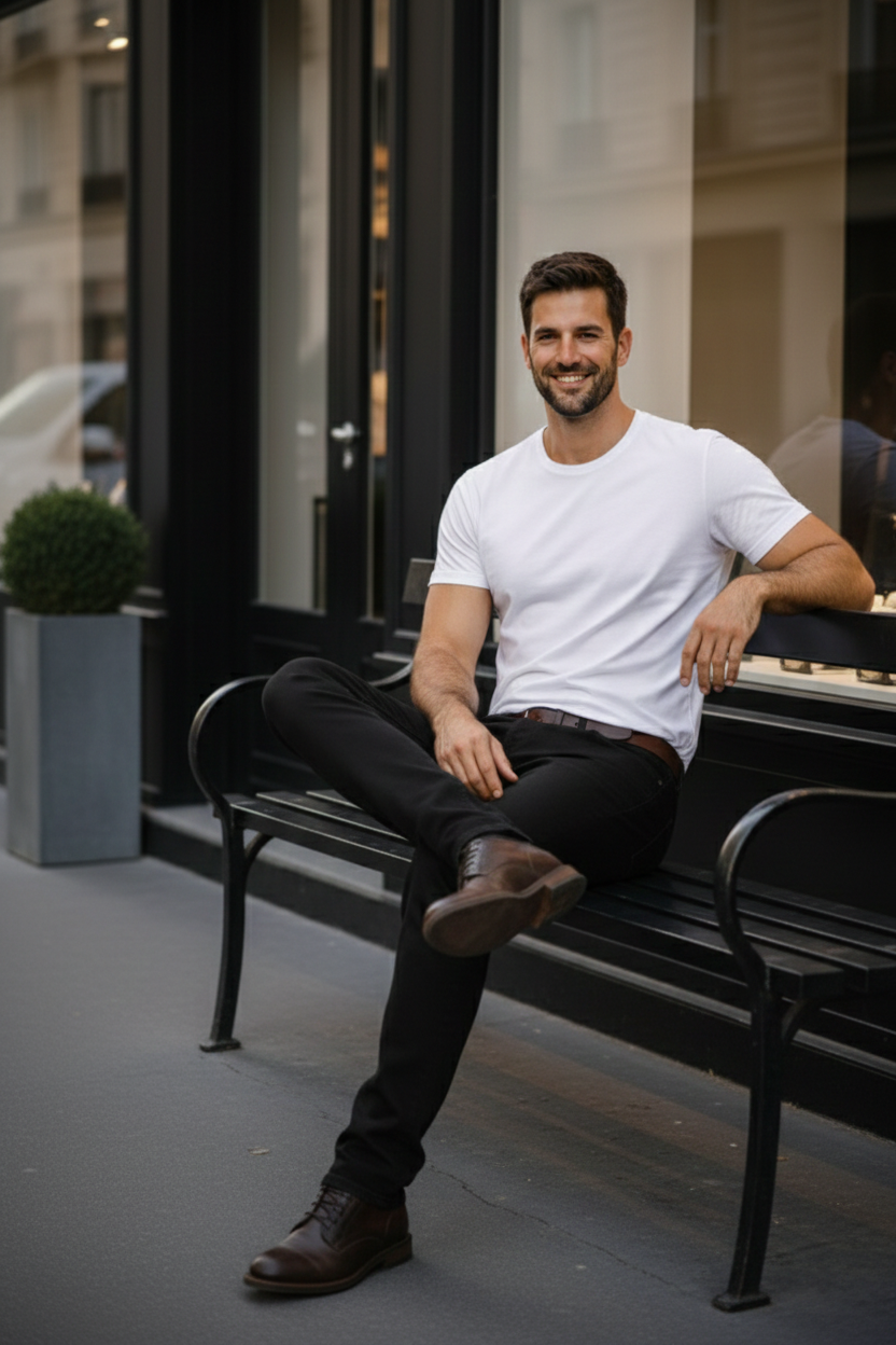 Elegant - Men Regular Fit Mid-Rise Black Light Faded Stretchable Jeans