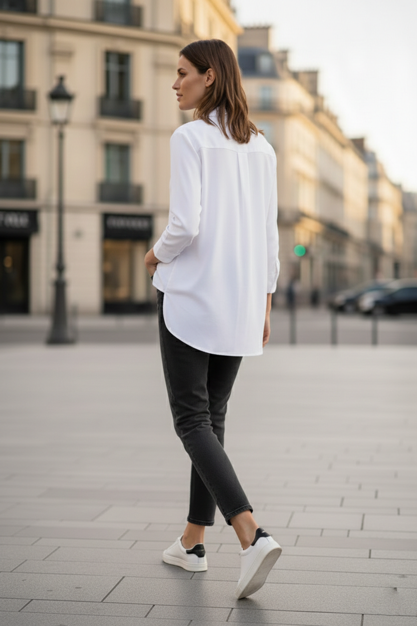 Elegant - Womens Mom Jeans High-Rise Stretchable Black Faded