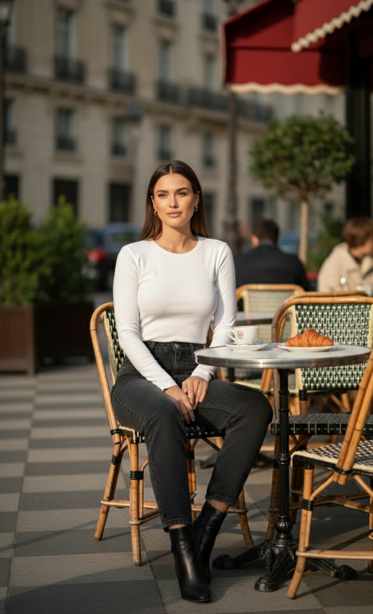 Elegant - Womens Slim Jeans High-Rise Stretchable Charcoal Black Faded